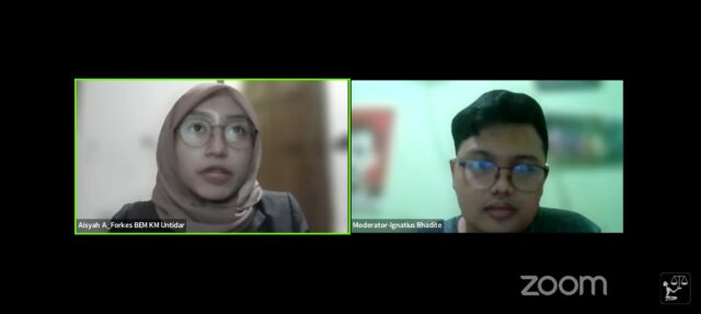 Tangkapan Layar Konferensi Pers Tolak Uji Materiil Permendikbud Ristek No 30 Tahun 2021 pada Senin (11/4)