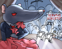 Ilustrasi Opini "Korupsi, Kelompok Aksi, dan Peran Pers" [BP2M/Hanna]