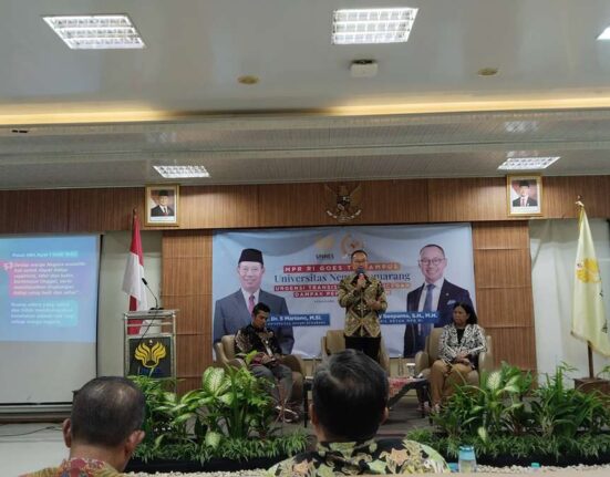 Seminar kebangsaan MPR Goes to Campus di Gedung Borobudur LPPM Unnes (Jumat, 14/2/2025) [Puji Listari/BP2M]