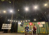 Fahruddin Faiz dan Ikhwan Syaifulloh yang tengah berhadapan dengan peserta dialog (Lidwina/BP2M)