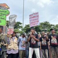 Para petani sebagai pejuang lingkungan tengah menyampaikan keluhannya tentang kriminalisasi yang terus terjadi (17/11/2025) (BP2M)