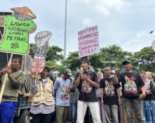 Para petani sebagai pejuang lingkungan tengah menyampaikan keluhannya tentang kriminalisasi yang terus terjadi (17/11/2025) (BP2M)