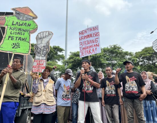 Para petani sebagai pejuang lingkungan tengah menyampaikan keluhannya tentang kriminalisasi yang terus terjadi (17/11/2025) (BP2M)