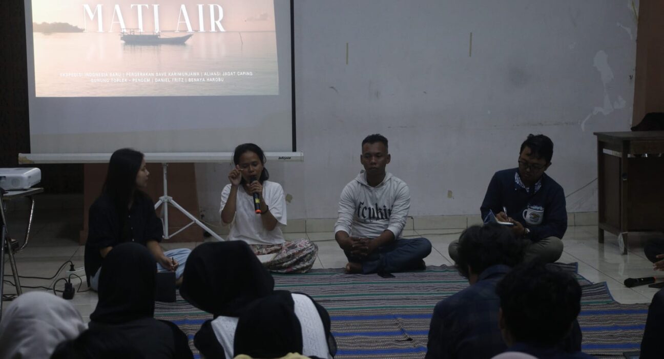 Para narasumber menyampaikan materi pada sesi diskusi bertajuk “Mati Air” pada Senin (24/11/2025) [Sultan/BP2M]