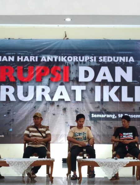 Sesi diskusi bertemakan korupsi dan darurat iklim pada Kamis (18/12/2025) [BP2M/Haidar]