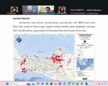 Tangkapan layar ketika Nur Colis tengah memaparkan kajian riset singkat Wahana Lingkungan Indonesia (WALHI) Jawa Tengah pada Senin (19/01/2026) [BP2M]