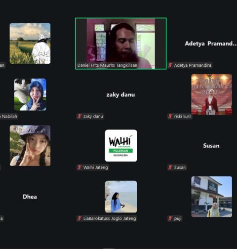 Tangkapan layar ketika WALHI tengah memaparkan kajian riset singkat Wahana Lingkungan Indonesia (WALHI) Jawa Tengah pada Jumat (27/02/2026) [BP2M]