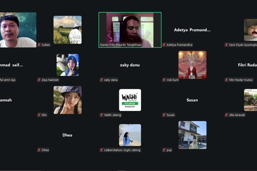 Tangkapan layar ketika WALHI tengah memaparkan kajian riset singkat Wahana Lingkungan Indonesia (WALHI) Jawa Tengah pada Jumat (27/02/2026) [BP2M]